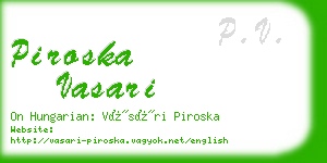 piroska vasari business card